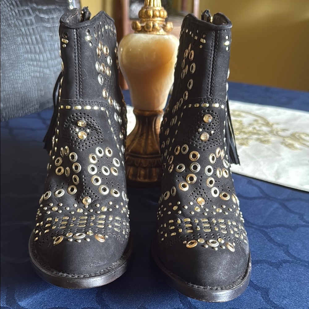 Studded Black Ankle Boots